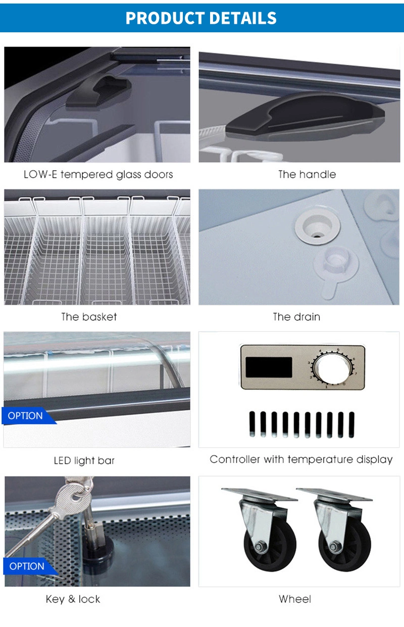 Sliding Glass Door European Style Deep Island Freezer Display Freezer Refrigeration Equipment